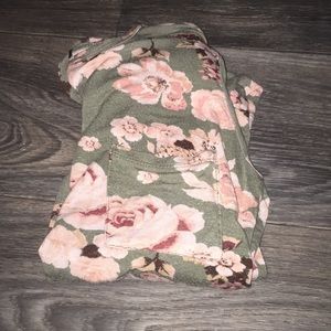 A flowery long sleeve top